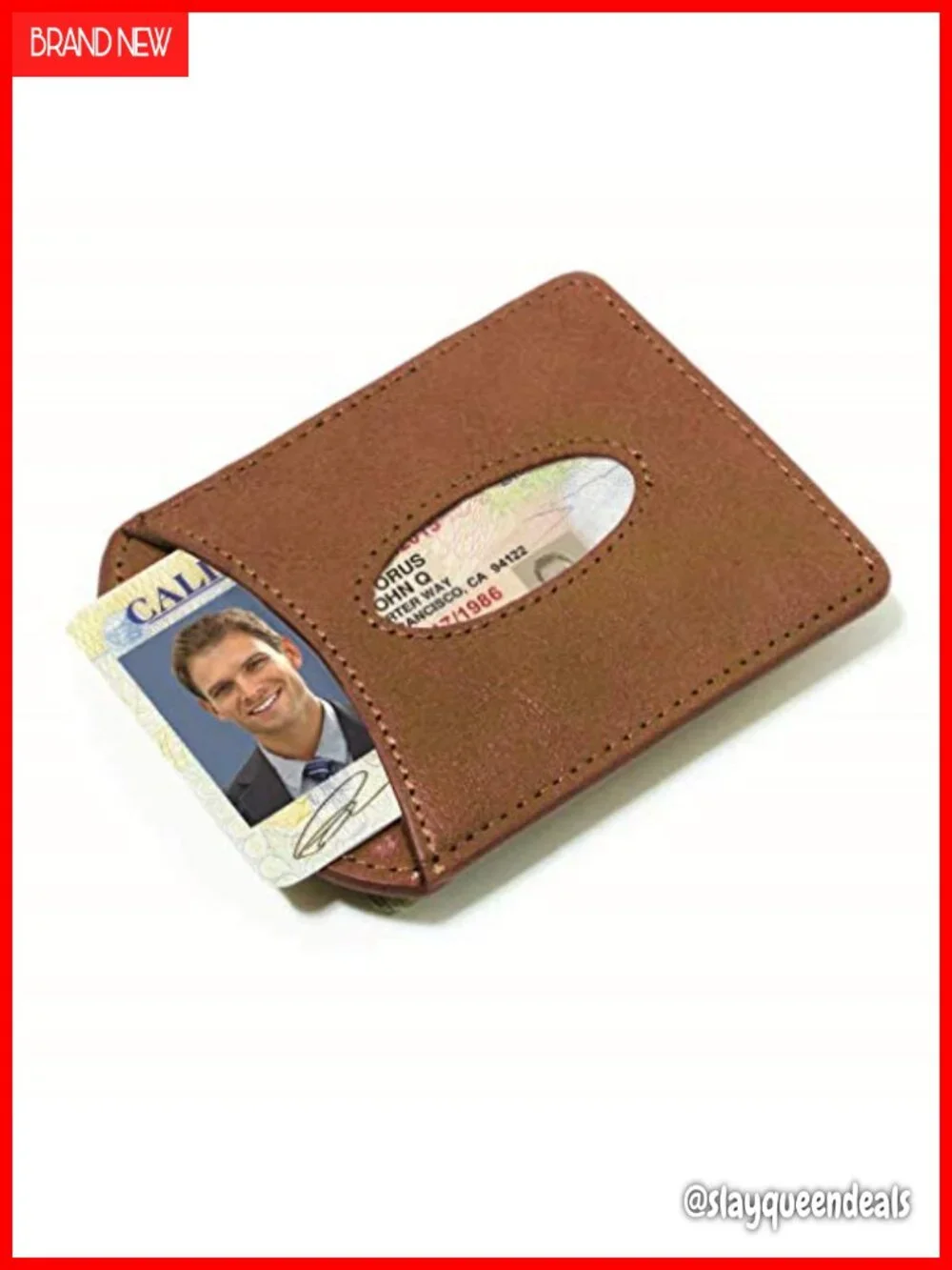 Stainless Steel + Fine Italian Leather Slim Money Clip Card Holder